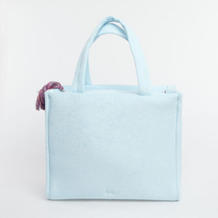 Blue Terry Cloth Tote Bag - Image 1 - please select to enlarge image