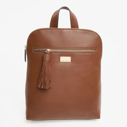 Brown Leather Backpack - Image 1 - please select to enlarge image