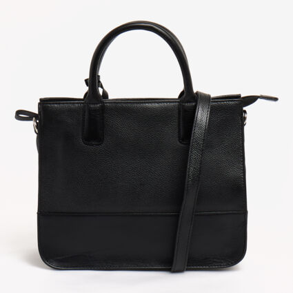 Black Leather Shoulder Bag - Image 1 - please select to enlarge image