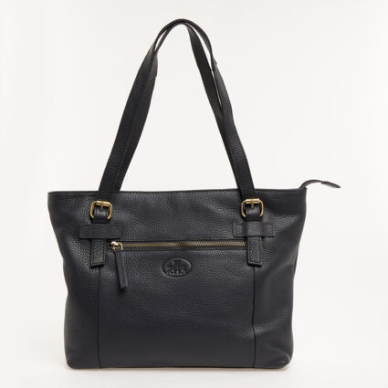 Grey Leather Tote Bag - Image 1 - please select to enlarge image