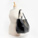 Black Leather Greek Key Shoulder Bag  - Image 2 - please select to enlarge image