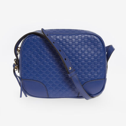 Blue Leather Guccissima Cross Body Bag  - Image 1 - please select to enlarge image