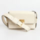 Cream Leather Cross Body Bag  - Image 1 - please select to enlarge image