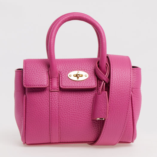 Pink Leather Cross Body Saddle Bag - Image 1 - please select to enlarge image