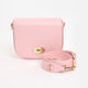 Pink Leather Cross Body Saddle Bag - Image 1 - please select to enlarge image