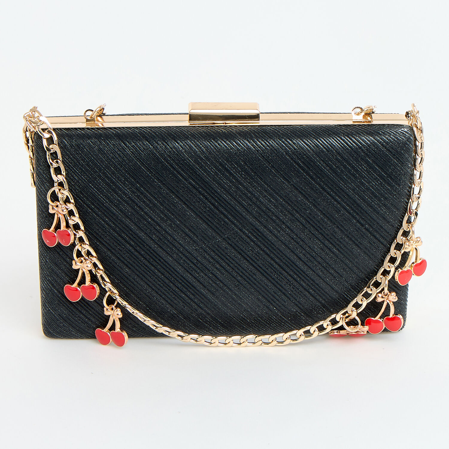 Black Chain Handle Clutch Bag TK Maxx UK - Main Image