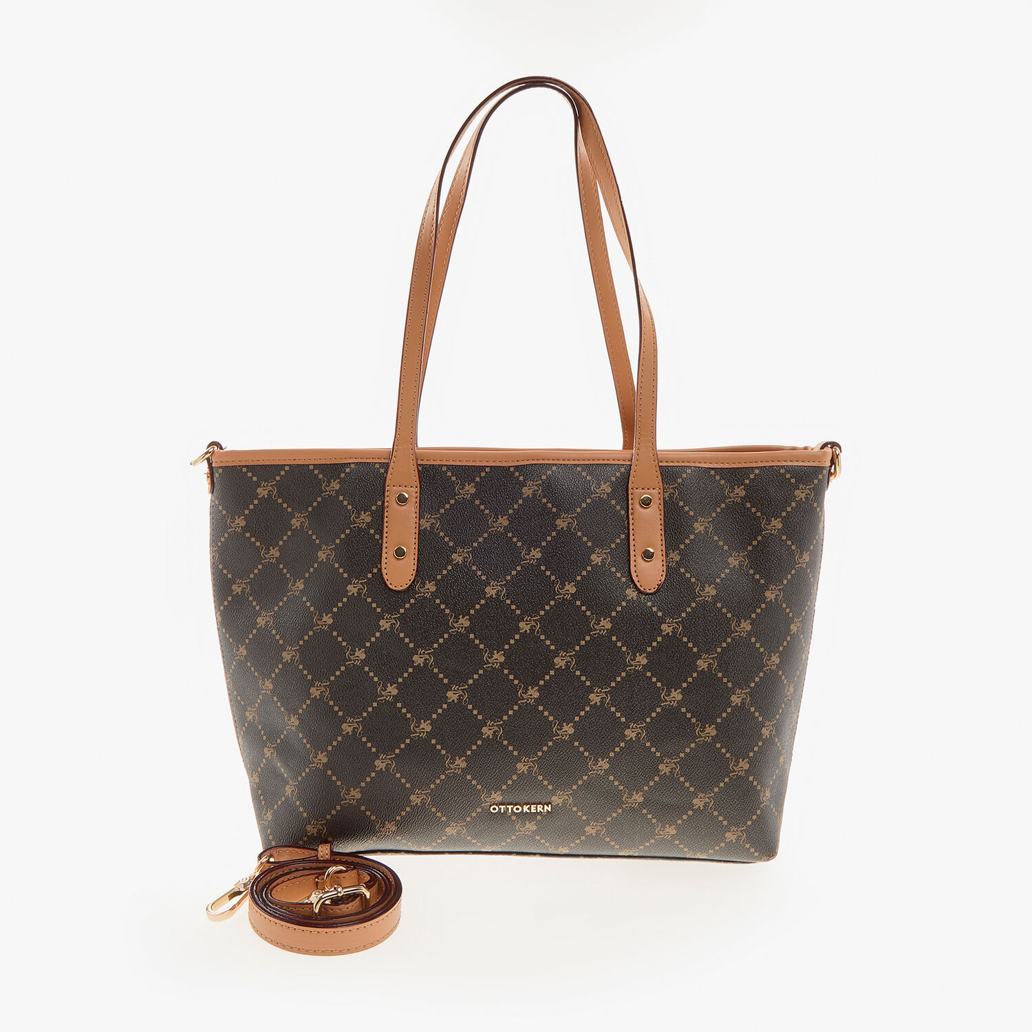 Braune Tote Bag mit Logomuster TK Maxx de