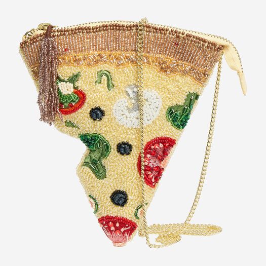 Multicoloured Beaded Pizza Slice Cross Body Bag - Image 1 - please select to enlarge image