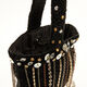 Schwarze Handtasche mit Perlen und Fransen aus Ketten - Bild 3 - bitte auswählen, um das Bild zu vergrößern