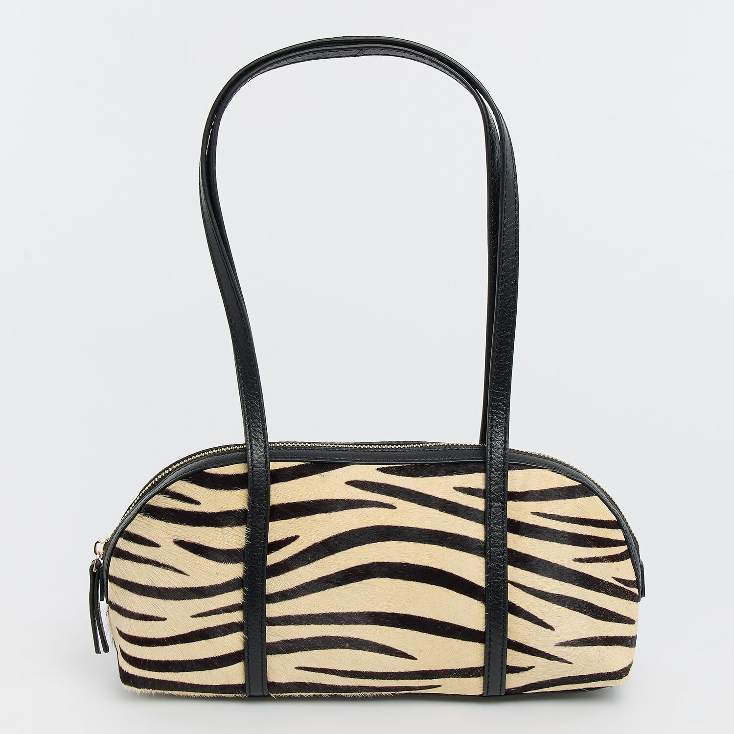 Cream Black Zebra Leather East West Shoulder Bag TK Maxx UK