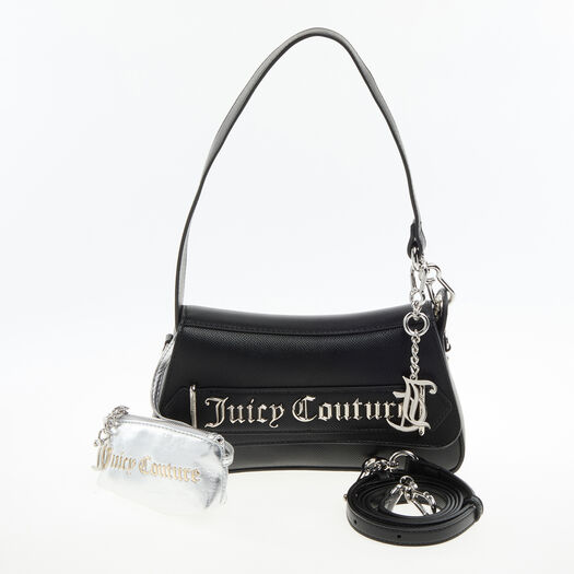 Schwarze Umhängetasche aus Kunstleder - Bild 1 - bitte auswählen, um das Bild zu vergrößern