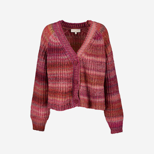 Pink Striped Knitted Cardigan - Image 1 - please select to enlarge image