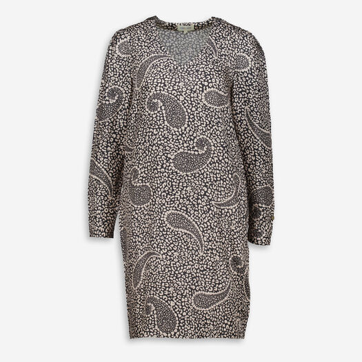 Schwarz-beigefarbenes Minikleid aus Seide - Bild 1 - bitte auswählen, um das Bild zu vergrößern