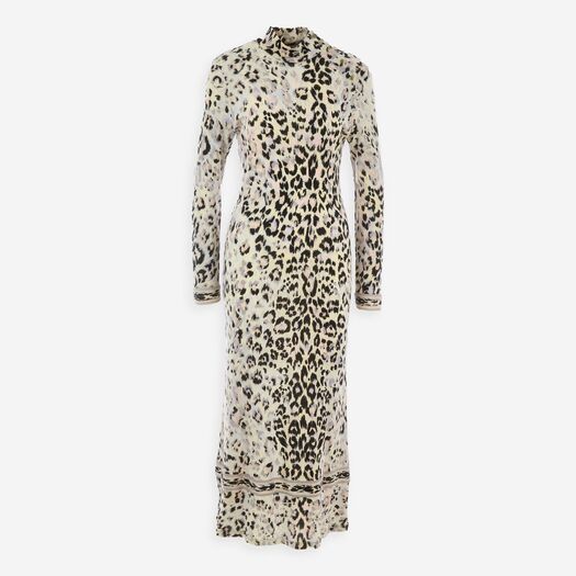 Multicoloured Elegance Leopard Wool Blend Maxi Dress - Image 1 - please select to enlarge image