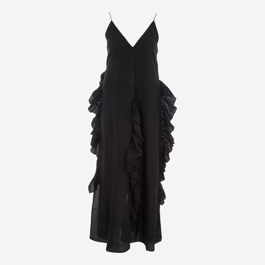 Bite Black Stasia Slit Frill Maxi Dress