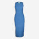 Blue Glitter Asymmetric Midi Dress - Image 1 - please select to enlarge image