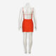 Orange Linen Plunge Mini Dress - Image 2 - please select to enlarge image