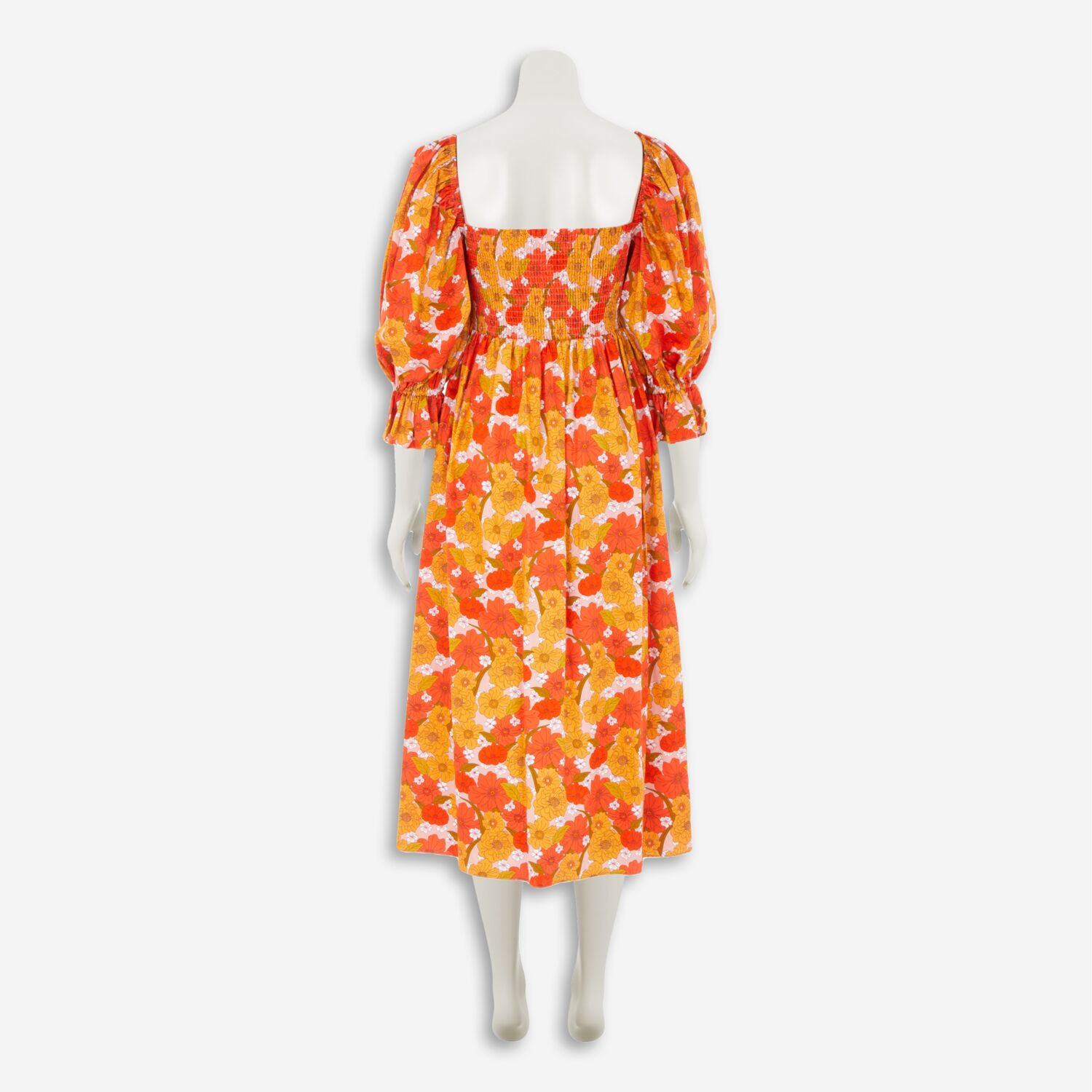 Orange Floral Midi Dress - TK Maxx UK