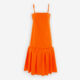 Orange Ruched Hem Dress - Image 1 - please select to enlarge image