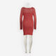 Red Open Knit Sequin Long Sleeve Dress - Image 2 - please select to enlarge image