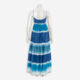 Blue & White Tie Dye Stripe Maxi Dress - Image 2 - please select to enlarge image