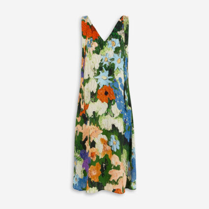 Colourful Floral Midi Dress  - Image 1 - please select to enlarge image
