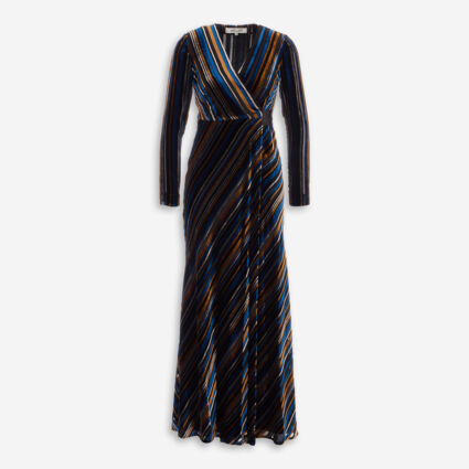 Multicoloured Jareth Wrap Round Midi Dress - Image 1 - please select to enlarge image