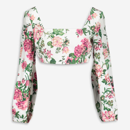 Multicolour Floral Crop Top - Image 1 - please select to enlarge image