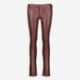 Burgundy Faux Leather Racer Skinny Jeans - Image 1 - please select to enlarge image