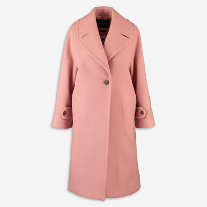 Pink Wool Longline Coat - Image 1 - please select to enlarge image