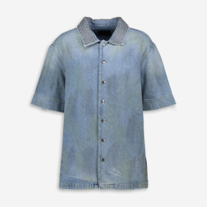 Blue Stud Denim Shirt  - Image 1 - please select to enlarge image