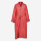 Red Silk Belted Coat - Image 1 - please select to enlarge image