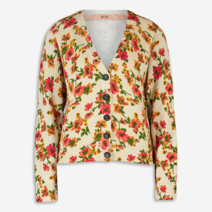 Multicolour Floral Knit Cardigan - Image 1 - please select to enlarge image