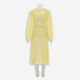 Yellow Draped V Neck Dress - Image 2 - please select to enlarge image