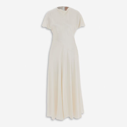 White Silk Maxi Dress - Image 1 - please select to enlarge image