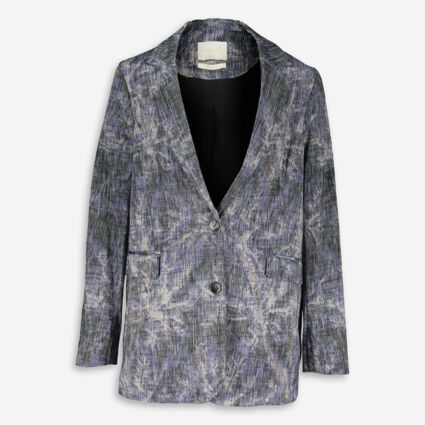 Blue Textured Blazer  - Image 1 - please select to enlarge image