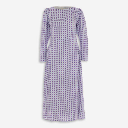 Purple & Blue Fran Squares Maxi Dress - Image 1 - please select to enlarge image