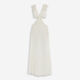 White Linen Lace Midi Dress  - Image 1 - please select to enlarge image