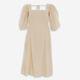 Ecru Puff Sleeve Textured Dress  - Image 1 - please select to enlarge image