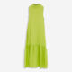 Bright Lime Silk Oslo Midi Dress  - Image 1 - please select to enlarge image