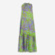 Purple & Lime Silk Oslo Midi Dress  - Image 1 - please select to enlarge image
