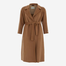 Camel Beige Belted Wool Coat