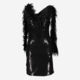 Black Sequin Feather Mini Dress  - Image 1 - please select to enlarge image