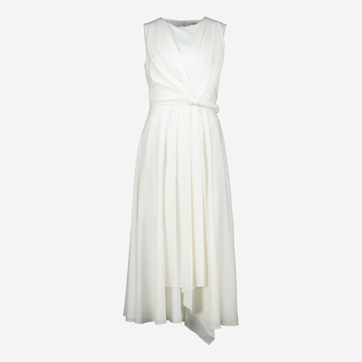 White Bridal Bonded Crepe Petra Dress - Image 1 - please select to enlarge image