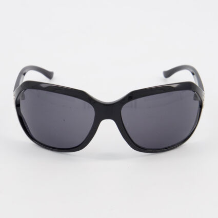 Black Miami Oval Sunglasses - Image 1 - please select to enlarge image