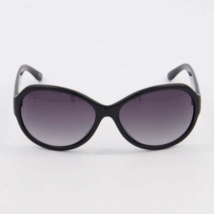 Black Poppy Oval Sunglasses - Image 1 - please select to enlarge image