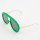 Green & White Bio Acetat Sunglasses & Case - Image 2 - please select to enlarge image