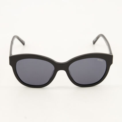 Black Branded Cat Eye Sunglasses  - Image 1 - please select to enlarge image