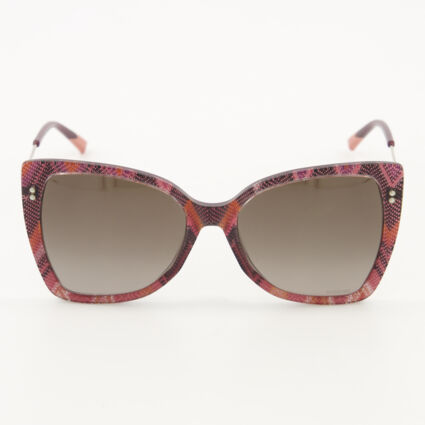 Purple Patterned Butterfly Frame Sunglasses - Image 1 - please select to enlarge image