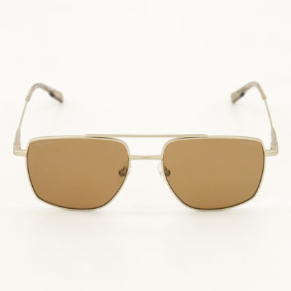 Gold Tone Connery Aviator Sunglasses - Image 1 - please select to enlarge image